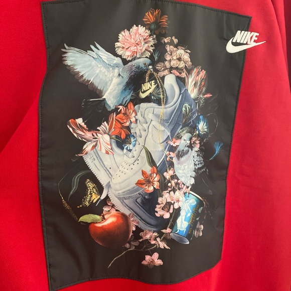Nike Sportswear Graphic Fleece Crew Red - Picture 3 of 7